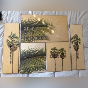 Palm Tree Wooden Wall Art Set